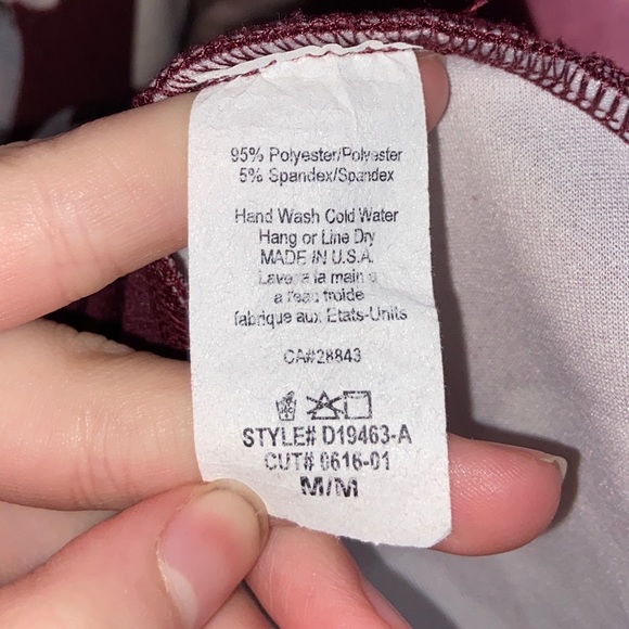 Eclipse burgundy flower summer dress - Picture 6 of 6